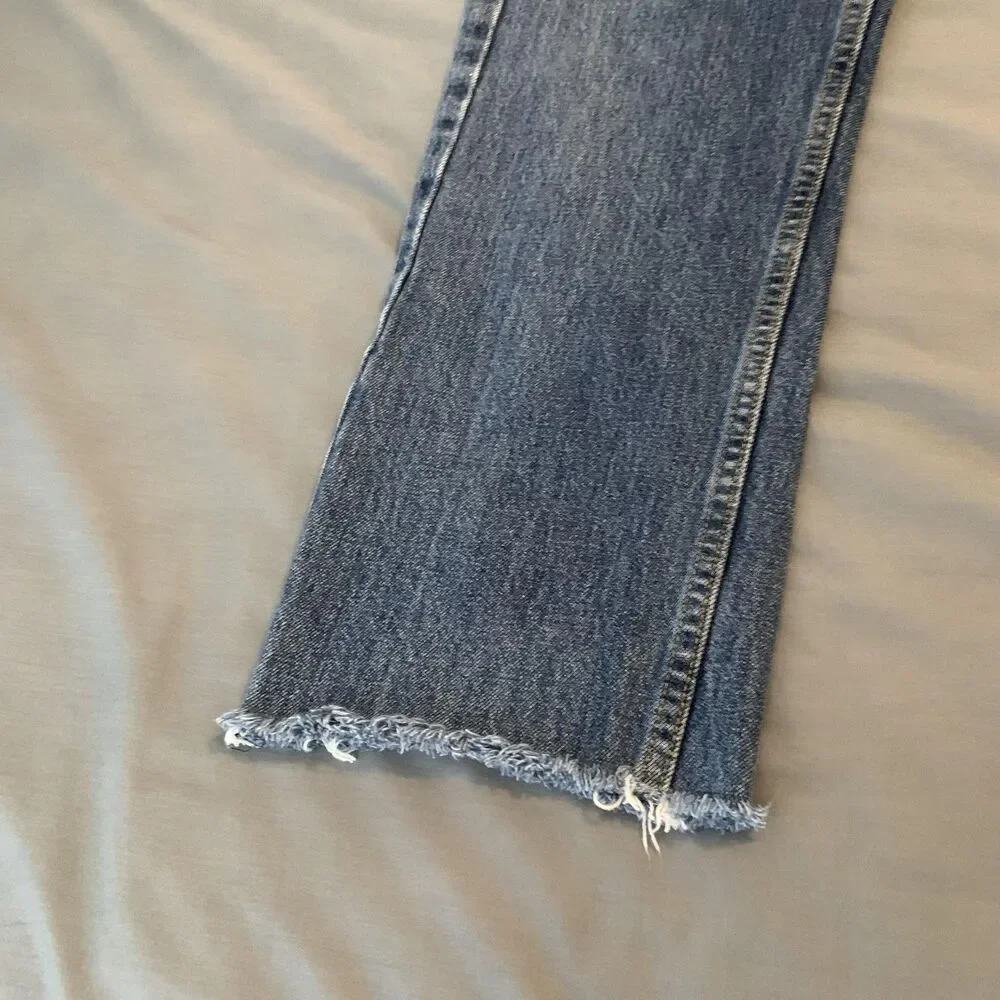 Levis 505 Jeans Mens 31x27 Blue Medium Wash Straight Leg Raw Hem Denim‎ Pants